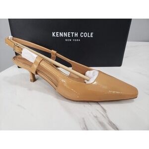 NEW Size 7 - Kenneth Cole Martha Pointy Toe Pumps Kitten Heel‎ PATENT LEATHER